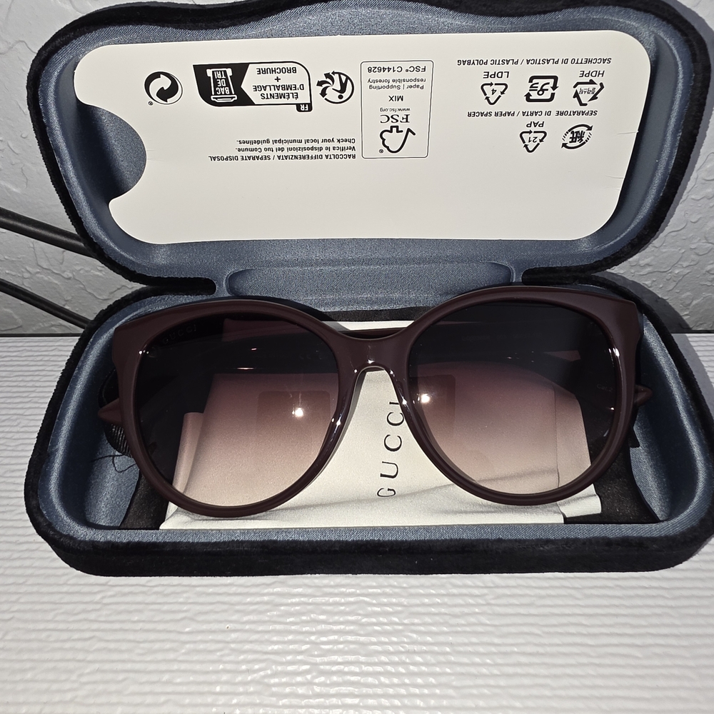 Gucci Women's Cat-Eye Sunglasses - Dark Brown Frame, Gradient Brown Lenses